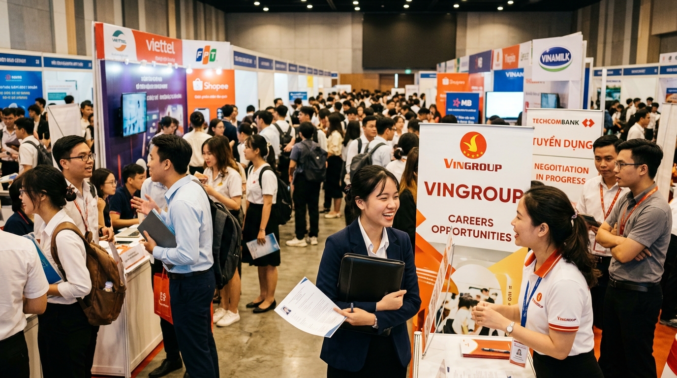 Khách tham quan hào hứng quét mã QR nhận ảnh tức thì tại gian hàng triển lãm thương mại Expo