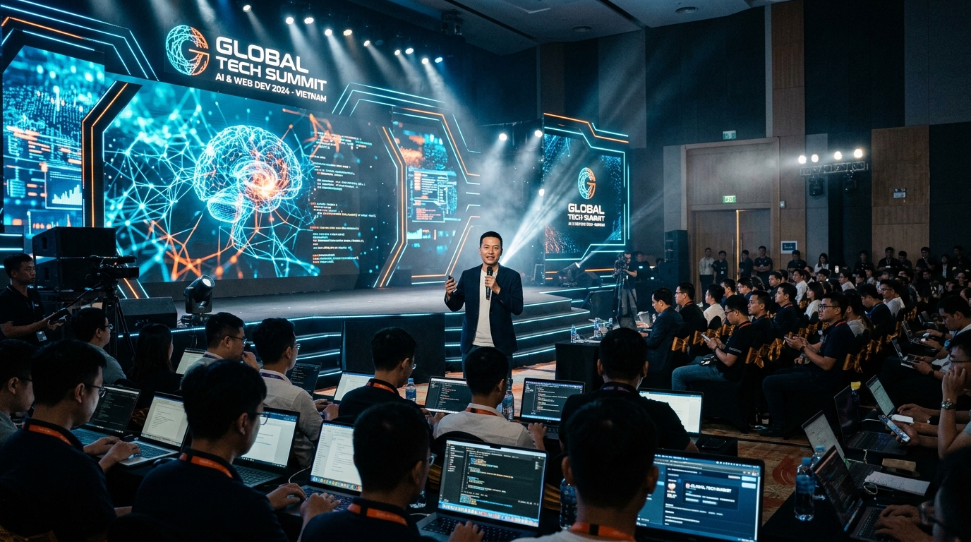 Khách hàng VIP ngành ngân hàng và bảo hiểm nhận ảnh cá nhân bảo mật qua mã QR tại đêm tiệc sang trọng