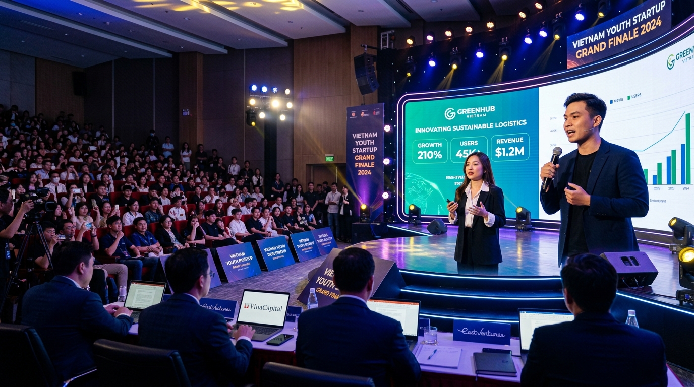 Các diễn giả và CEO trao đổi tại diễn đàn kinh tế cấp cao và nhận ảnh tức thì qua mã QR