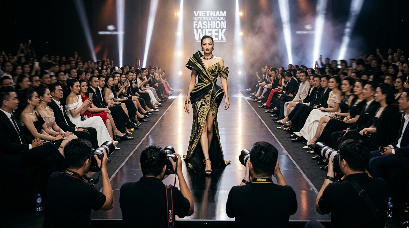 Khu vực Backdrop Check-in hội nghị doanh nghiệp sang trọng với hệ thống ánh sáng chuẩn studio